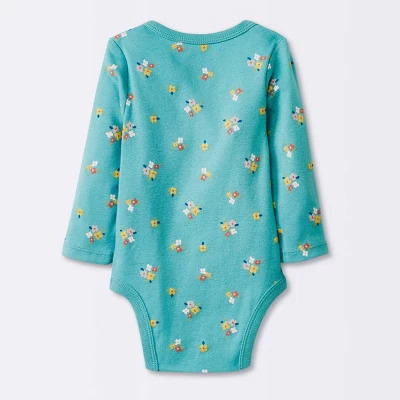 Baby Girls' 4pk Long Sleeve Bodysuit - Cloud Island™ Floral