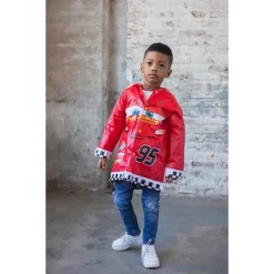 Disney Pixar Cars Lightning McQueen Waterproof Hooded Rain Jacket Coat Toddler