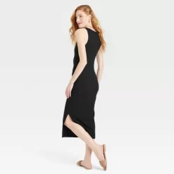 Women's Rib Knit Side Ruched Bodycon Dress - A New Day™