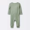Baby 2pk Basic Wide Rib Romper - Cloud Island™ Green