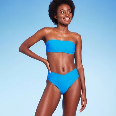 Women's Crossover High Leg Cheeky Mid-Rise Bikini Bottom - Wild Fable™ - Image 7