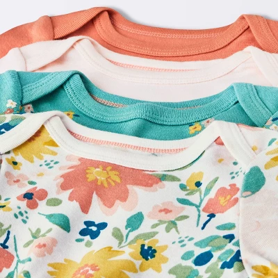 Baby Girls' 4pk Long Sleeve Bodysuit - Cloud Island™ Floral - Image 2