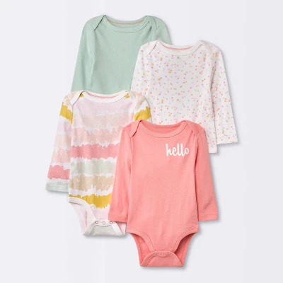 Baby Girls' 4pk Long Sleeve Bodysuit - Cloud Island™ Floral - Image 6