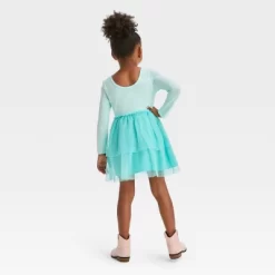 Toddler Girls' Unicorn Long Sleeve Dress - Cat & Jack™ Aqua Blue